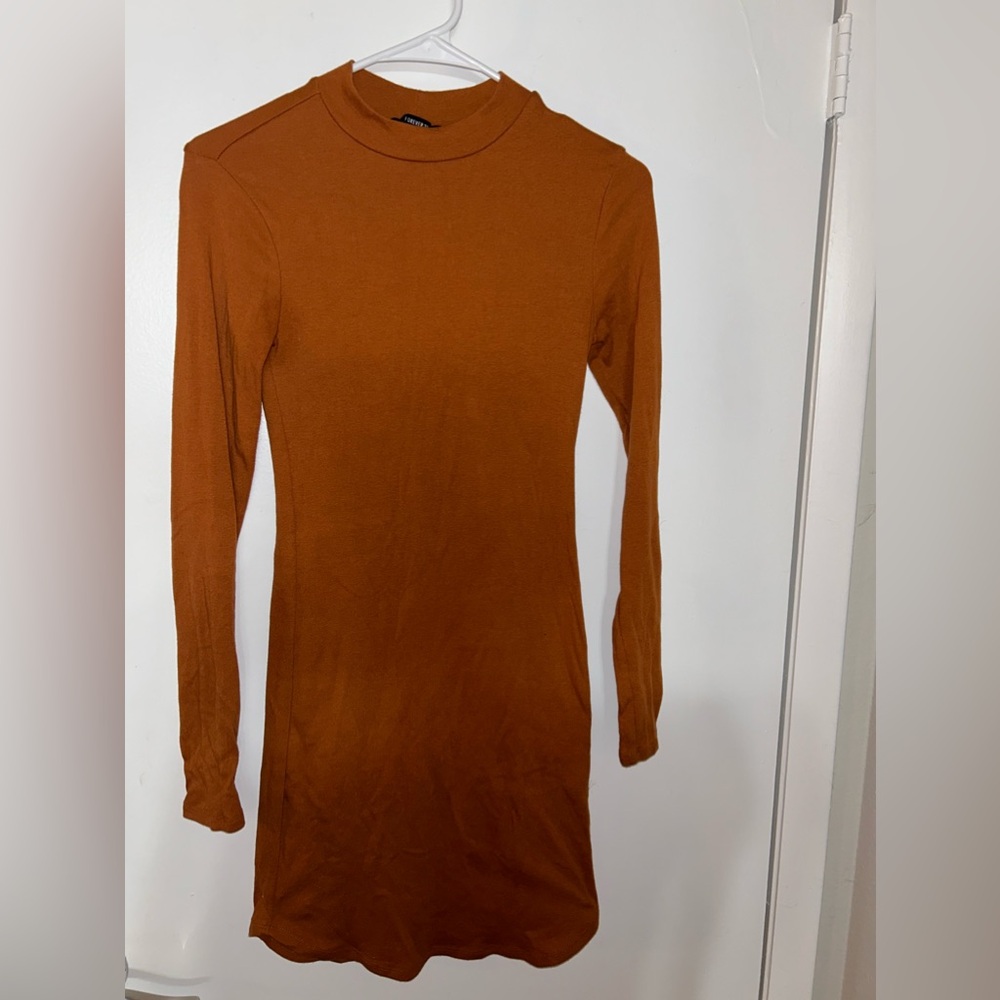 Burnt orange long sleeve dress